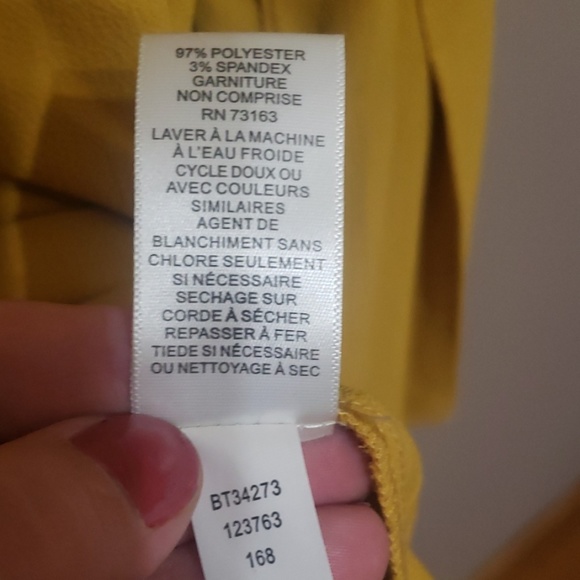 Sz L mustard yellow blouse, long sleeve - Picture 5 of 6